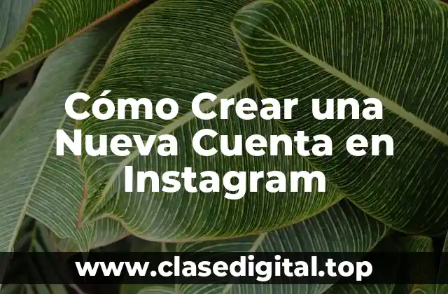 Cómo Crear una Nueva Cuenta en Instagram