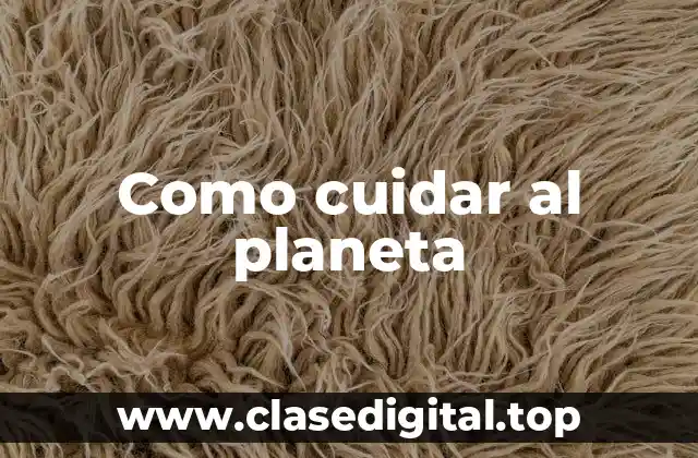 Como cuidar al planeta