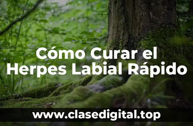 Cómo Curar el Herpes Labial Rápido