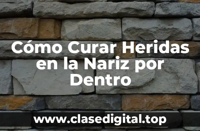 Cómo Curar Heridas en la Nariz por Dentro
