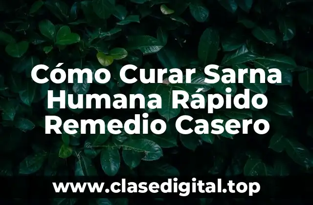Cómo Curar Sarna Humana Rápido Remedio Casero