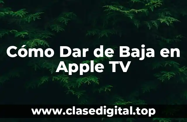 Cómo Dar de Baja en Apple TV