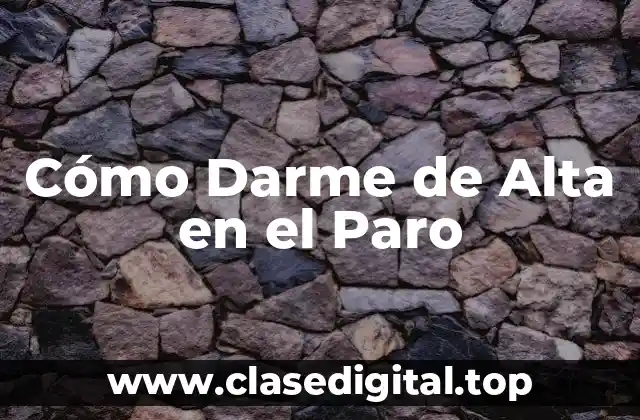 Cómo Darme de Alta en el Paro