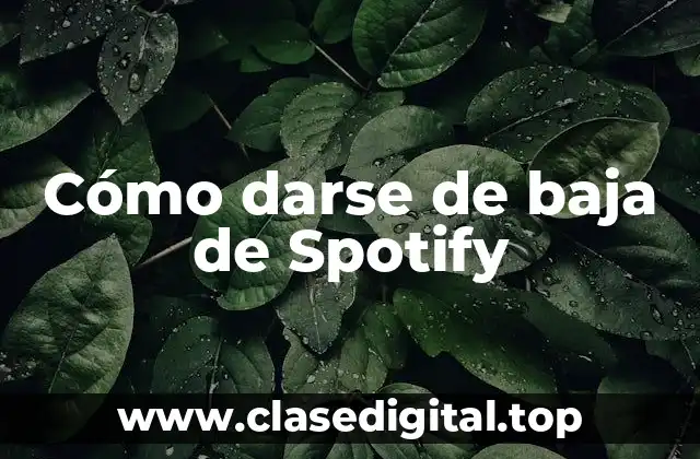Cómo darse de baja de Spotify
