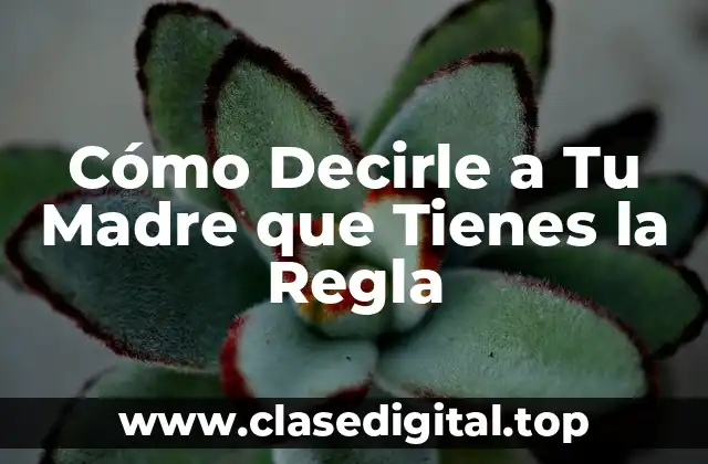 Cómo Decirle a Tu Madre que Tienes la Regla