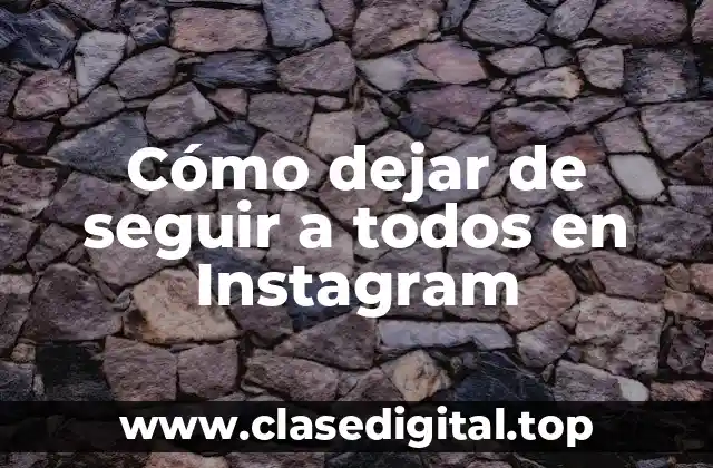 Cómo dejar de seguir a todos en Instagram