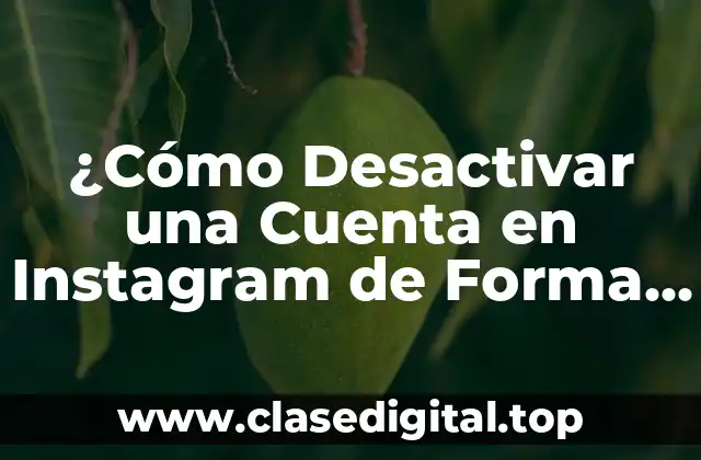¿Cómo Desactivar una Cuenta en Instagram de Forma Permanente?