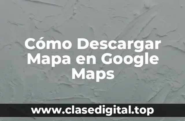 Cómo Descargar Mapa en Google Maps