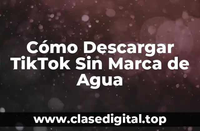 ¿Por qué es importante descargar TikTok sin marca de agua?