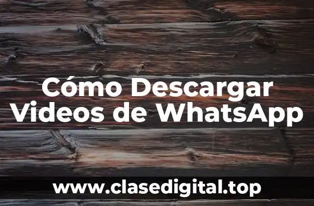 Cómo Descargar Videos de WhatsApp