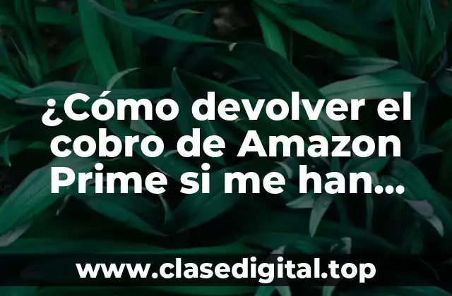 ¿Cómo devolver el cobro de Amazon Prime si me han cobrado por error?