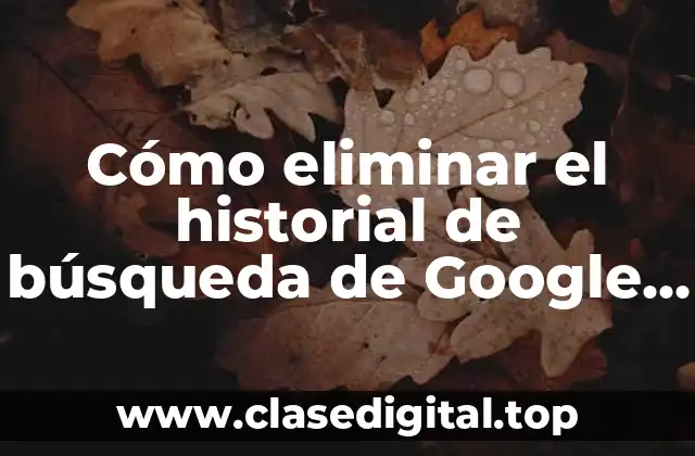 Cómo eliminar el historial de búsqueda de Google permanente y temporalmente