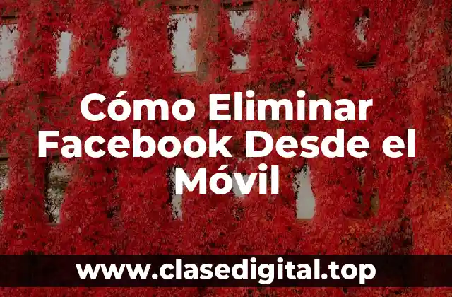 ¿Por qué Eliminar Facebook Desde el Móvil?