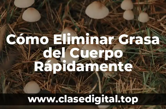 Cómo Eliminar Grasa del Cuerpo Rápidamente