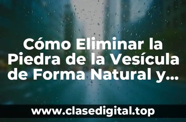 Cómo Eliminar la Piedra de la Vesícula de Forma Natural y Segura