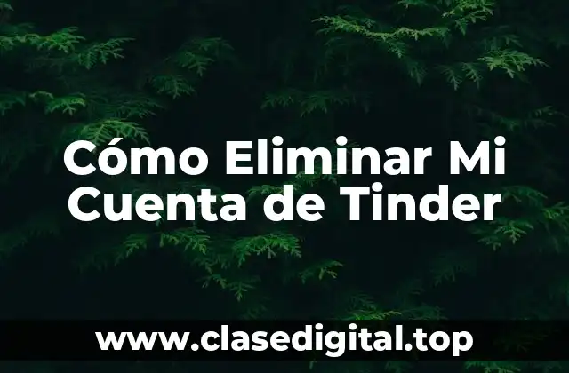 Cómo Eliminar Mi Cuenta de Tinder