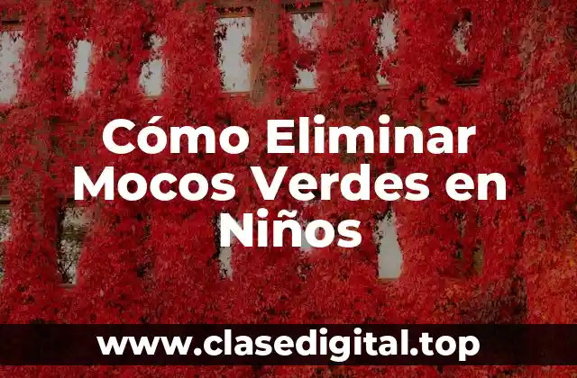 Cómo Eliminar Mocos Verdes en Niños
