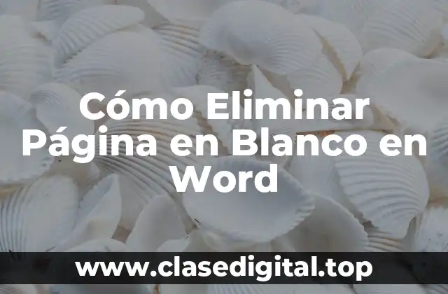 Cómo Eliminar Página en Blanco en Word