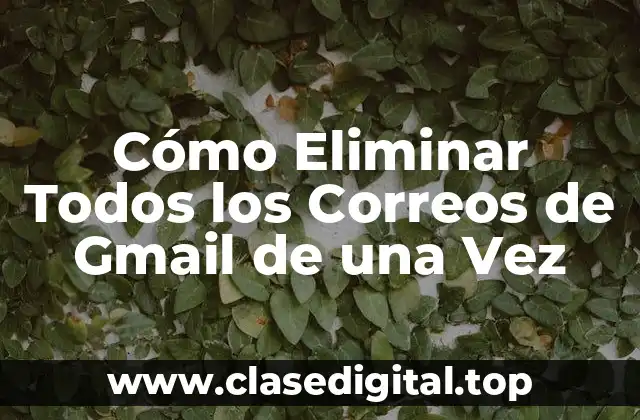 Cómo Eliminar Todos los Correos de Gmail de una Vez
