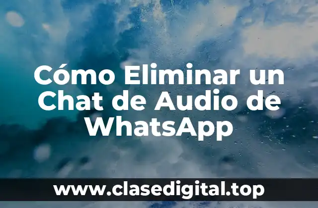 Cómo Eliminar un Chat de Audio de WhatsApp