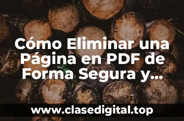 Cómo Eliminar una Página en PDF de Forma Segura y Eficiente