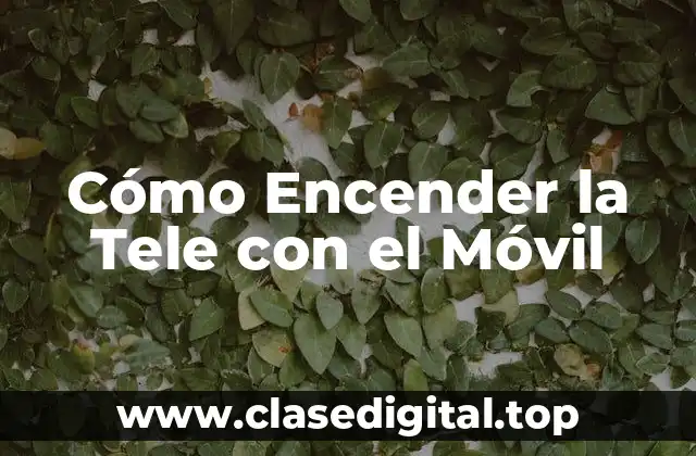 Cómo Encender la Tele con el Móvil