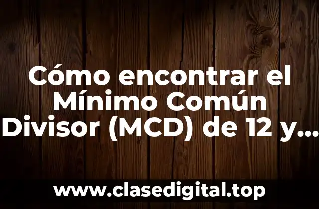 Cómo encontrar el Mínimo Común Divisor (MCD) de 12 y 15