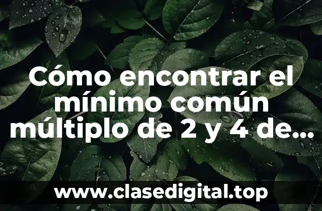 ¿Qué es el mínimo común múltiplo y por qué es importante?