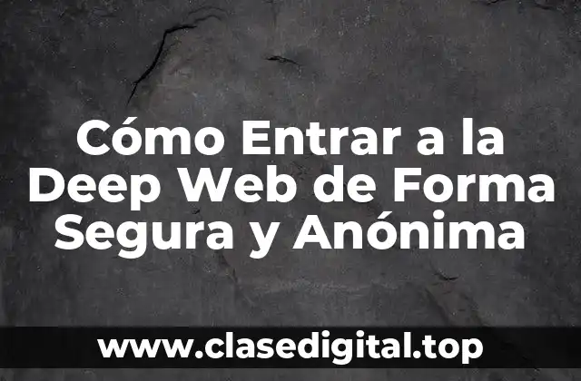 Cómo Entrar a la Deep Web de Forma Segura y Anónima