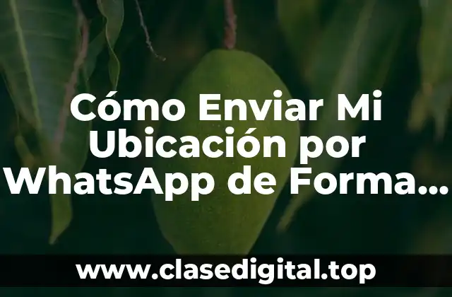 Cómo Enviar Mi Ubicación por WhatsApp de Forma Segura y Fácil