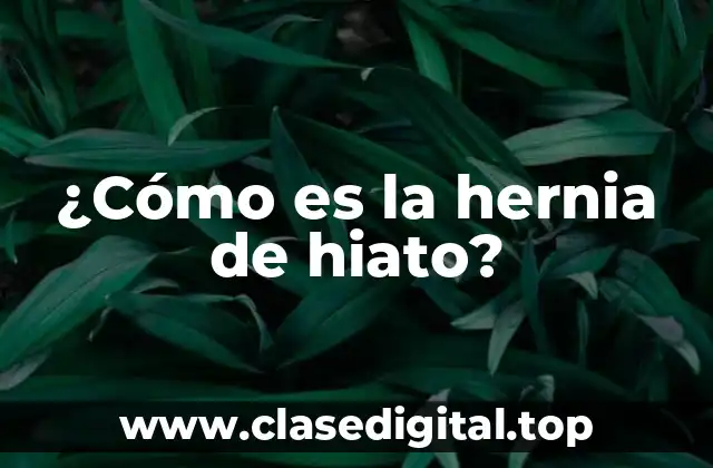 ¿Cómo es la hernia de hiato?