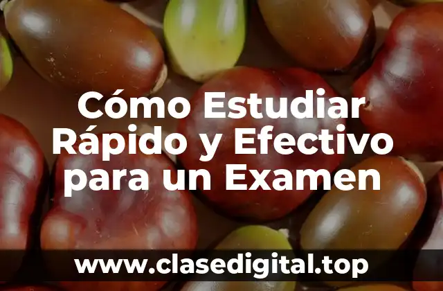 Cómo Estudiar Rápido y Efectivo para un Examen