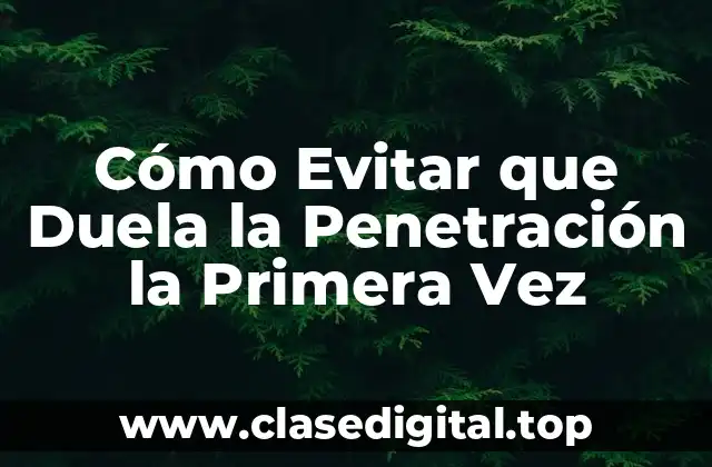 Cómo Evitar que Duela la Penetración la Primera Vez