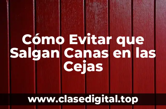 Cómo Evitar que Salgan Canas en las Cejas