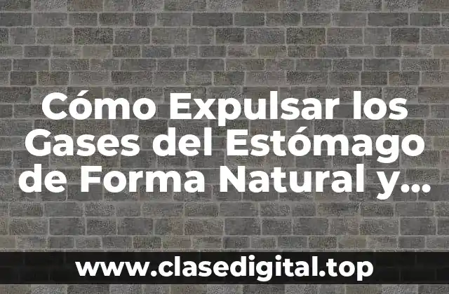 Cómo Expulsar los Gases del Estómago de Forma Natural y Rápida