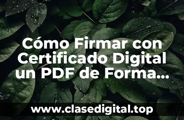 Cómo Firmar con Certificado Digital un PDF de Forma Segura y Fácil