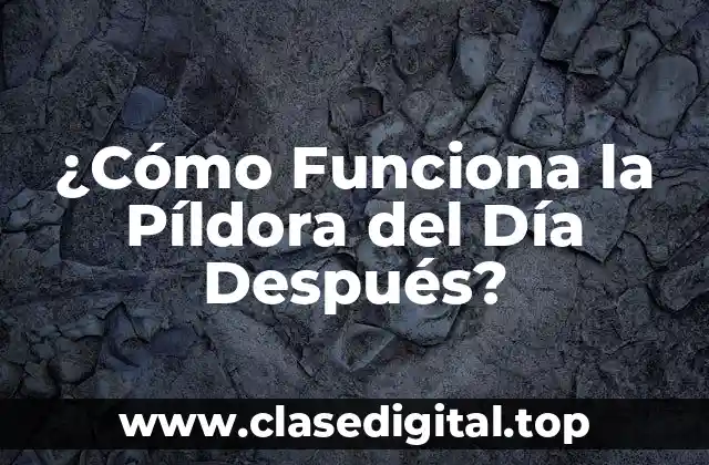 ¿Cómo Funciona la Píldora del Día Después?