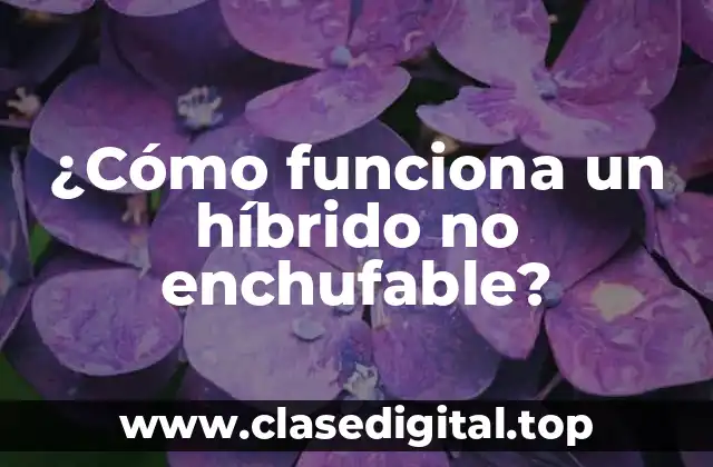 ¿Cómo funciona un híbrido no enchufable?