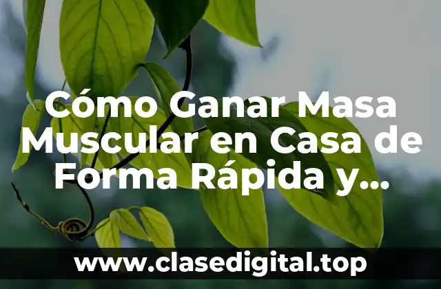 Cómo Ganar Masa Muscular en Casa de Forma Rápida y Segura
