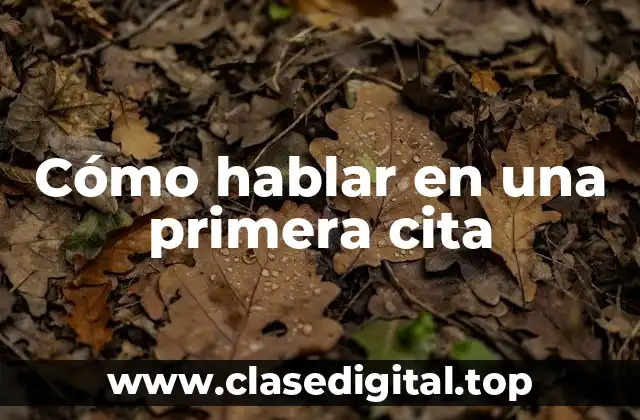 Cómo hablar en una primera cita