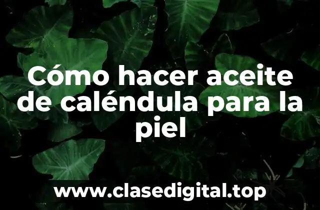 Cómo hacer aceite de caléndula para la piel