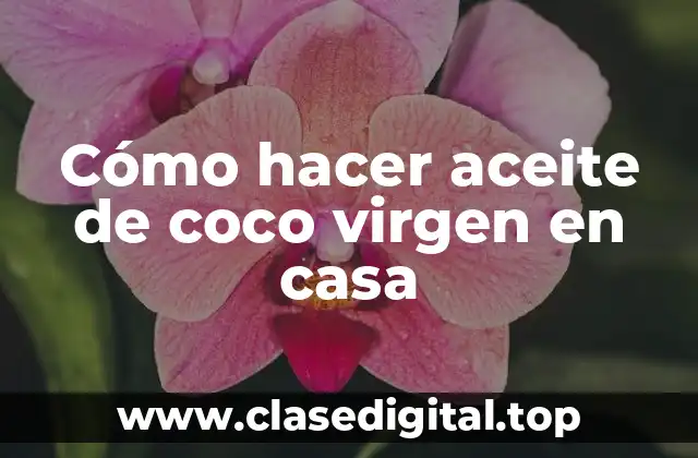 Cómo hacer aceite de coco virgen en casa