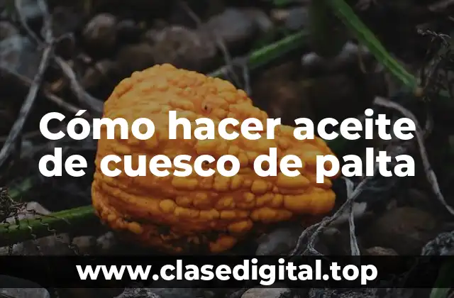 Cómo hacer aceite de cuesco de palta