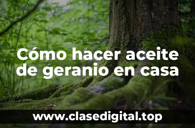 Cómo hacer aceite de geranio en casa