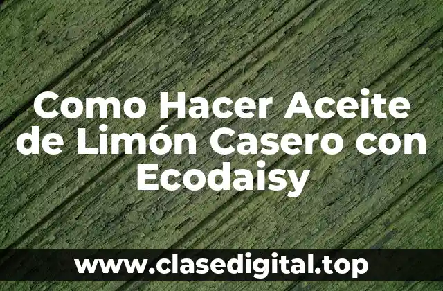 Como Hacer Aceite de Limón Casero con Ecodaisy