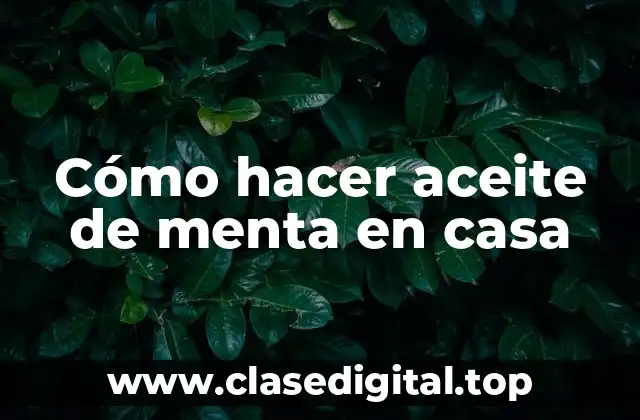 Cómo hacer aceite de menta en casa