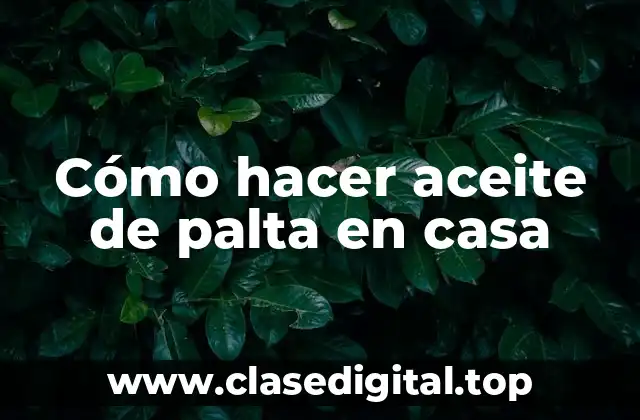Cómo hacer aceite de palta en casa