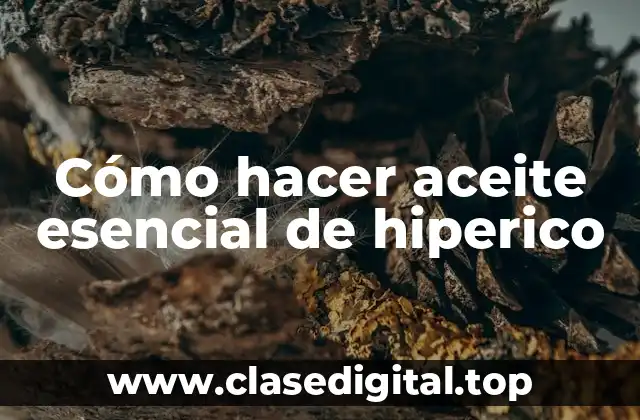 Cómo hacer aceite esencial de hiperico