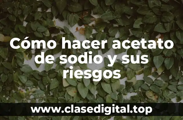 ¿Qué es el acetato de sodio y para qué sirve?