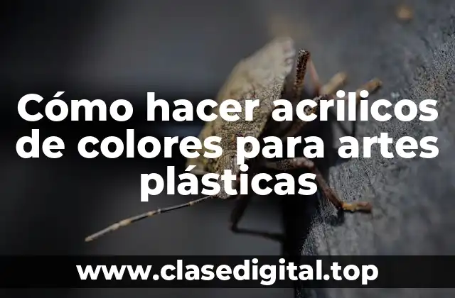 Cómo hacer acrilicos de colores para artes plásticas